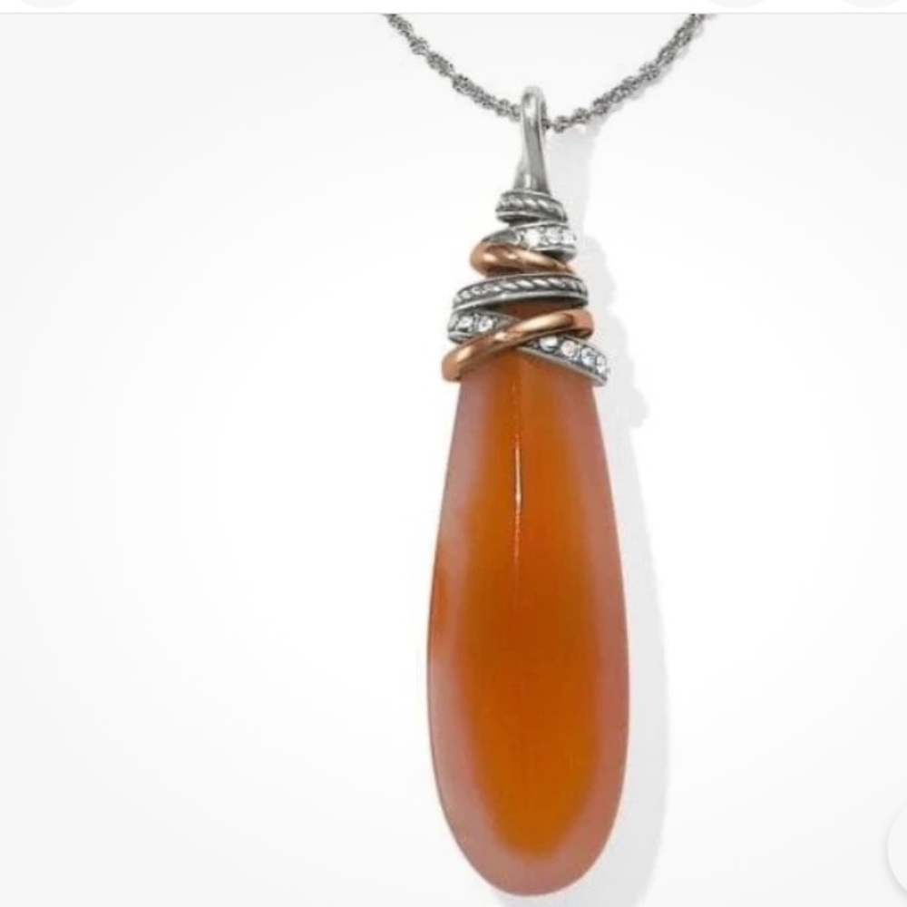 Brighton Neptune’s Rings Gold and Silver Amber Stone Necklace